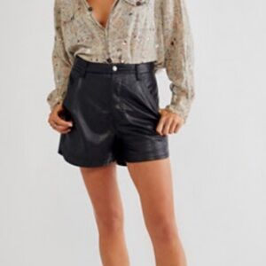 Free People Vegan Leather Lita Shorts